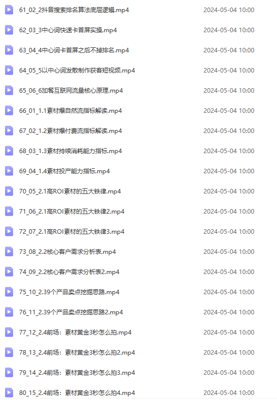 20250314134843-67d433bb2d9c8.png 2024单品正价起号,直播素材投流选品:选品课+投流课+素材课+卡首屏/100节
