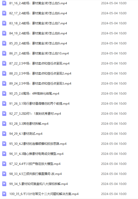 20250314134843-67d433bb419b3.png 2024单品正价起号,直播素材投流选品:选品课+投流课+素材课+卡首屏/100节