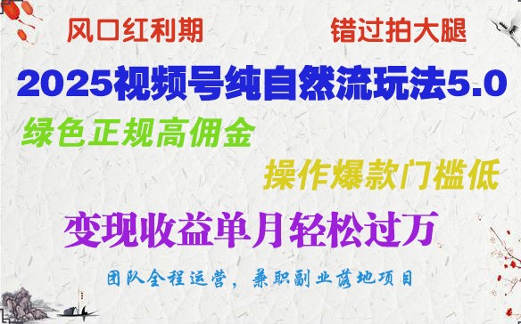 20250325132210-67e2ae02b1c0c.jpeg 2025视频号纯自然流玩法5.0,绿色正规高佣金,操作爆款门槛低,变现收益单月轻松过万