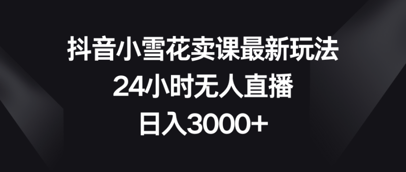 抖音小雪花卖课最新玩法,24小时无人直播,日入3000+睿集资源栈-网赚项目-副业赚钱-互联网创业-资源整合睿集资源栈