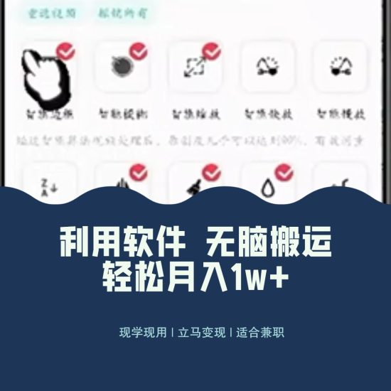 最新蓝海独家玩法,利用软件无脑搬运,小白轻松日入1000+睿集资源栈-网赚项目-副业赚钱-互联网创业-资源整合睿集资源栈