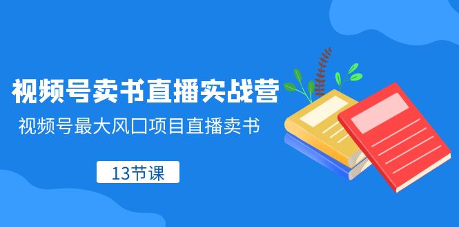 视频号-卖书直播实战营，视频号最大风囗项目直播卖书（13节课）睿集资源栈-网赚项目-副业赚钱-互联网创业-资源整合睿集资源栈