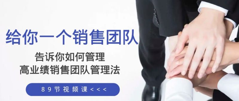 给你 一个销售团队,告诉你如何管理,高业绩销售团队管理法(89节课)睿集资源栈-网赚项目-副业赚钱-互联网创业-资源整合睿集资源栈