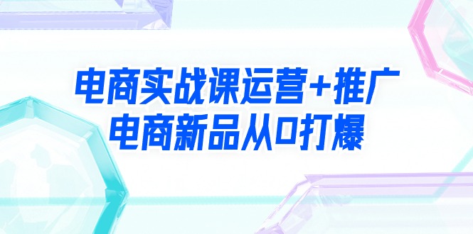 电商实战课运营+推广，电商新品从0打爆（99节视频课）睿集资源栈-网赚项目-副业赚钱-互联网创业-资源整合睿集资源栈