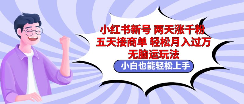 小红书新号两天涨千粉五天接商单轻松月入过万 无脑搬运玩法 小白也能轻…睿集资源栈-网赚项目-副业赚钱-互联网创业-资源整合睿集资源栈