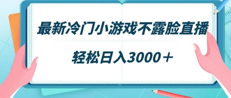 最新冷门小游戏不露脸直播,场观稳定几千,轻松日入3000+睿集资源栈-网赚项目-副业赚钱-互联网创业-资源整合睿集资源栈