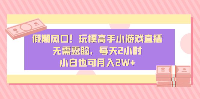 假期风口！玩梗高手小游戏直播，无需露脸，每天2小时，小白也可月入2W+睿集资源栈-网赚项目-副业赚钱-互联网创业-资源整合睿集资源栈