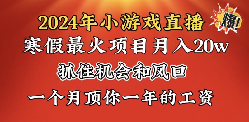 2024年寒假爆火项目,小游戏直播月入20w+,学会了之后你将翻身睿集资源栈-网赚项目-副业赚钱-互联网创业-资源整合睿集资源栈