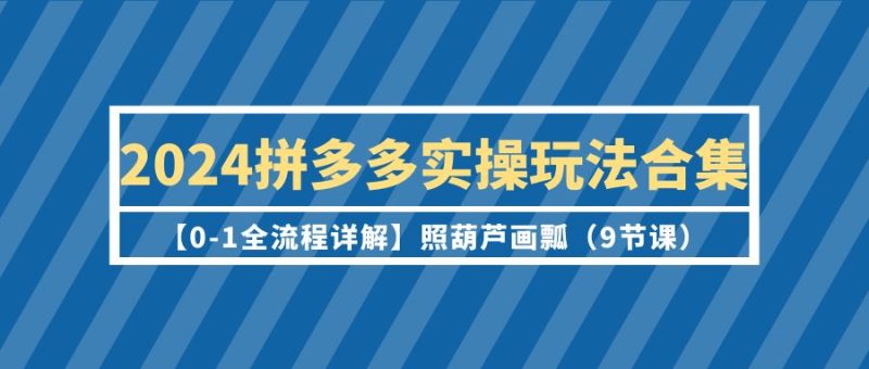 2024拼多多实操玩法合集【0-1全流程详解】照葫芦画瓢(9节课)睿集资源栈-网赚项目-副业赚钱-互联网创业-资源整合睿集资源栈