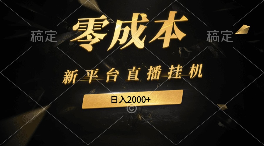 新平台直播挂机最新玩法，0成本，不违规，日入2000+睿集资源栈-网赚项目-副业赚钱-互联网创业-资源整合睿集资源栈