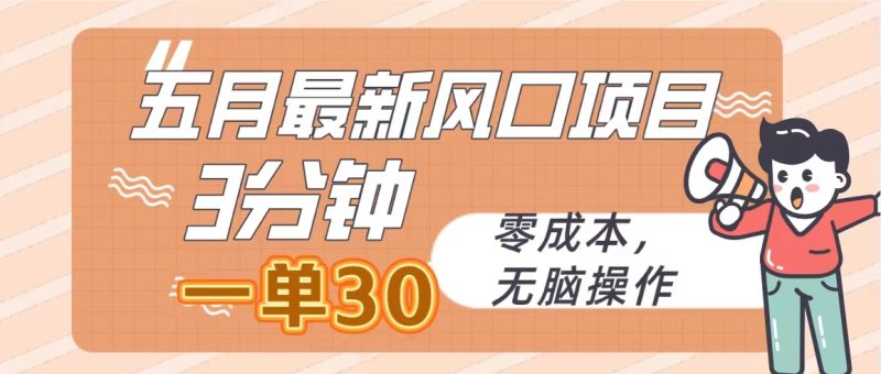 五月最新风口项目,3分钟一单30,零成本,无脑操作睿集资源栈-网赚项目-副业赚钱-互联网创业-资源整合睿集资源栈