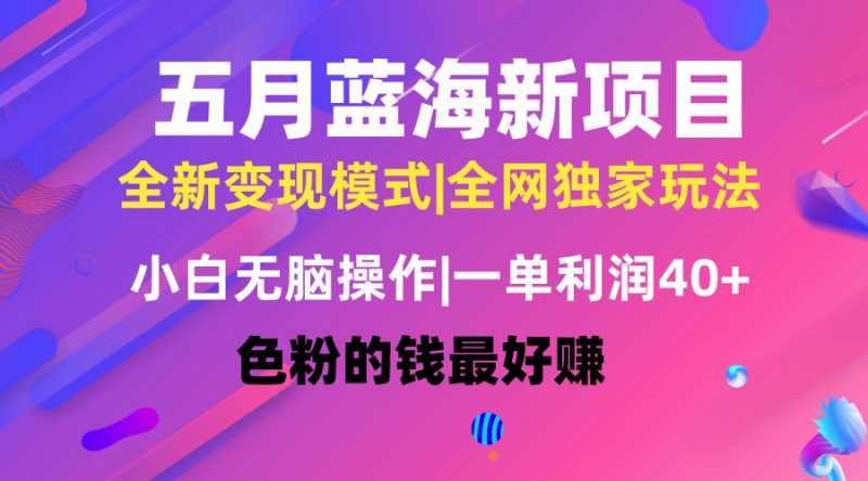五月蓝海项目全新玩法,小白无脑操作,一天几分钟,矩阵操作,月入4万+睿集资源栈-网赚项目-副业赚钱-互联网创业-资源整合睿集资源栈