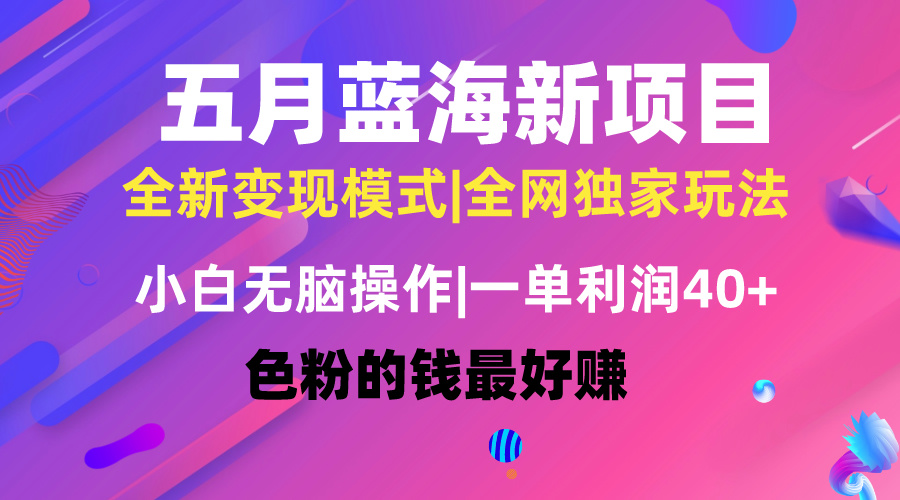五月蓝海项目全新玩法，小白无脑操作，一天几分钟，矩阵操作，月入4万+睿集资源栈-网赚项目-副业赚钱-互联网创业-资源整合睿集资源栈