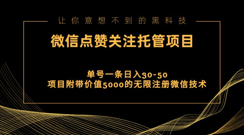 视频号托管点赞关注,单微信30-50元,附带价值5000无限注册微信技术睿集资源栈-网赚项目-副业赚钱-互联网创业-资源整合睿集资源栈