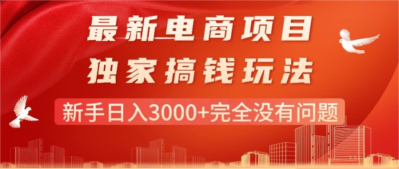 最新电商项目-搞钱玩法,新手日入3000+完全没有问题睿集资源栈-网赚项目-副业赚钱-互联网创业-资源整合睿集资源栈