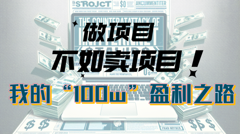 为什么做项目不如卖项目?我的100W+盈利之路睿集资源栈-网赚项目-副业赚钱-互联网创业-资源整合睿集资源栈