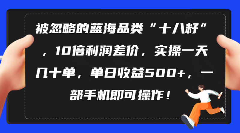 被忽略的蓝海品类“十八籽”,10倍利润差价,实操一天几十单 单日收益500+睿集资源栈-网赚项目-副业赚钱-互联网创业-资源整合睿集资源栈