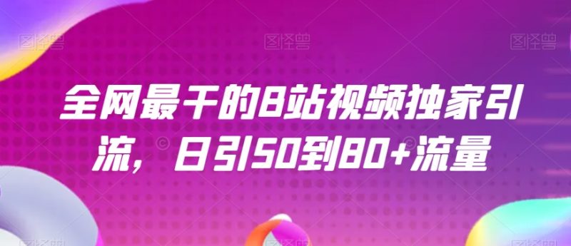 全网最干的B站视频独家引流,日引50到80+流量【揭秘】睿集资源栈-网赚项目-副业赚钱-互联网创业-资源整合睿集资源栈