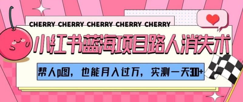 小红书蓝海项目路人消失术,帮人p图,也能月入过万,实测一天300+【揭秘】睿集资源栈-网赚项目-副业赚钱-互联网创业-资源整合睿集资源栈