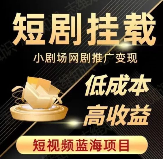2023短视频蓝海项目,抖音快手短剧推广变现教程,低成本高收益睿集资源栈-网赚项目-副业赚钱-互联网创业-资源整合睿集资源栈
