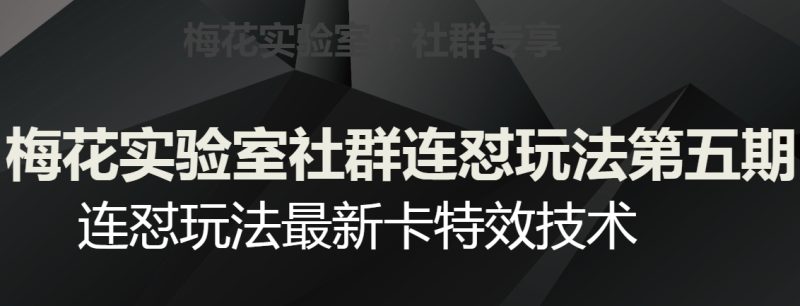 梅花实验室社群连怼玩法第五期,视频号连怼玩法最新卡特效技术睿集资源栈-网赚项目-副业赚钱-互联网创业-资源整合睿集资源栈