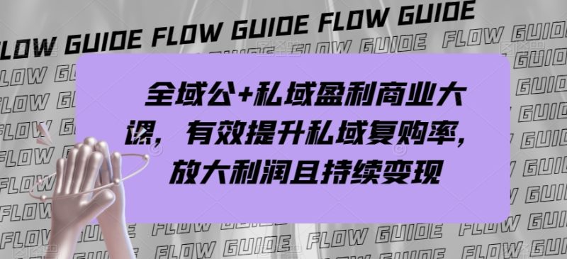 全域公+私域盈利商业大课,有效提升私域复购率,放大利润且持续变现睿集资源栈-网赚项目-副业赚钱-互联网创业-资源整合睿集资源栈