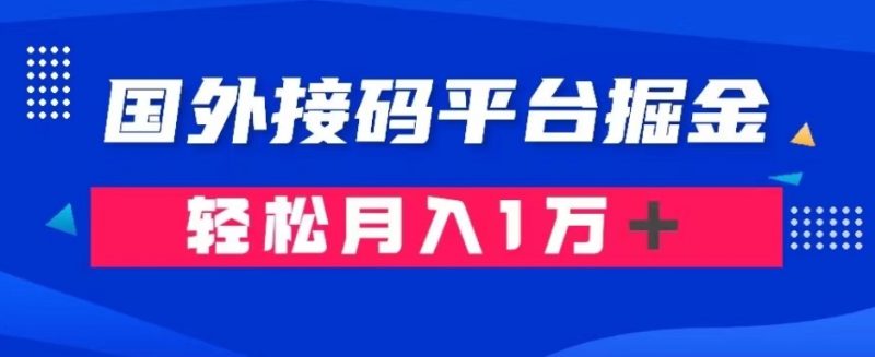 通过国外接码平台掘金:成本1.3,利润10+,轻松月入1万+【揭秘】睿集资源栈-网赚项目-副业赚钱-互联网创业-资源整合睿集资源栈