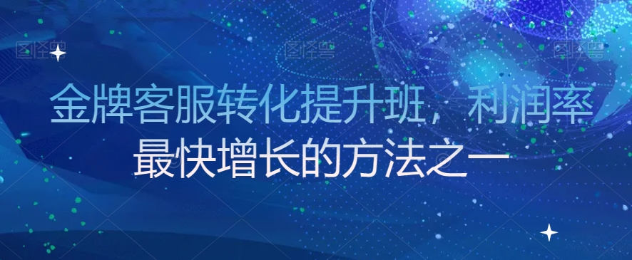 金牌客服转化提升班，利润率最快增长的方法之一睿集资源栈-网赚项目-副业赚钱-互联网创业-资源整合睿集资源栈