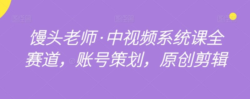 馒头老师·中视频系统课全赛道,账号策划,原创剪辑睿集资源栈-网赚项目-副业赚钱-互联网创业-资源整合睿集资源栈