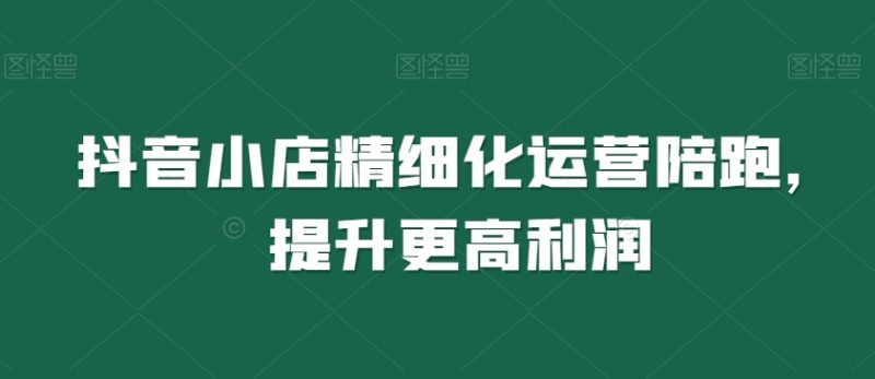 抖音小店精细化运营陪跑,提升更高利润睿集资源栈-网赚项目-副业赚钱-互联网创业-资源整合睿集资源栈