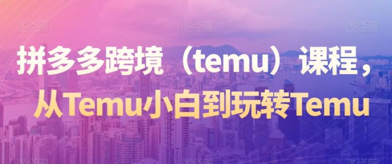 拼多多跨境（temu）课程，从Temu小白到玩转Temu睿集资源栈-网赚项目-副业赚钱-互联网创业-资源整合睿集资源栈