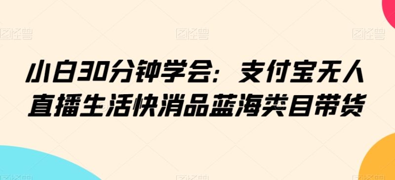 小白30分钟学会:支付宝无人直播生活快消品蓝海类目带货睿集资源栈-网赚项目-副业赚钱-互联网创业-资源整合睿集资源栈