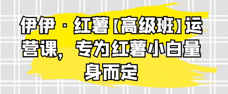 伊伊·红薯【高级班】运营课,专为红薯小白量身而定睿集资源栈-网赚项目-副业赚钱-互联网创业-资源整合睿集资源栈