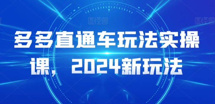 多多直通车玩法实操课，2024新玩法睿集资源栈-网赚项目-副业赚钱-互联网创业-资源整合睿集资源栈