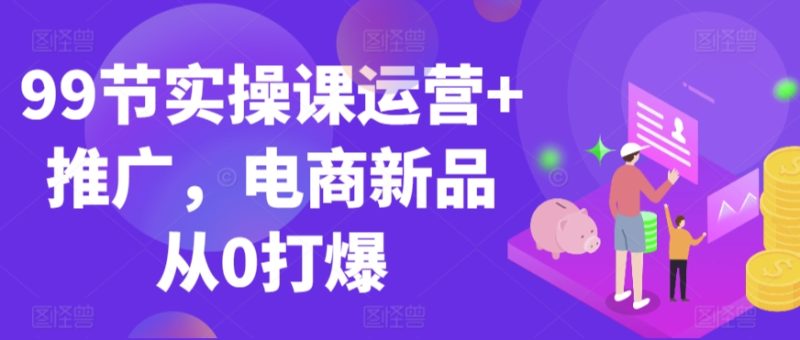99节实操课运营+推广,电商新品从0打爆睿集资源栈-网赚项目-副业赚钱-互联网创业-资源整合睿集资源栈