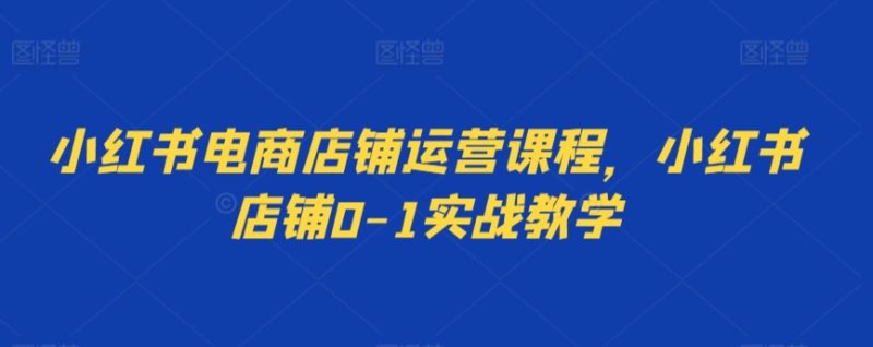 小红书电商店铺运营课程,小红书店铺0-1实战教学睿集资源栈-网赚项目-副业赚钱-互联网创业-资源整合睿集资源栈