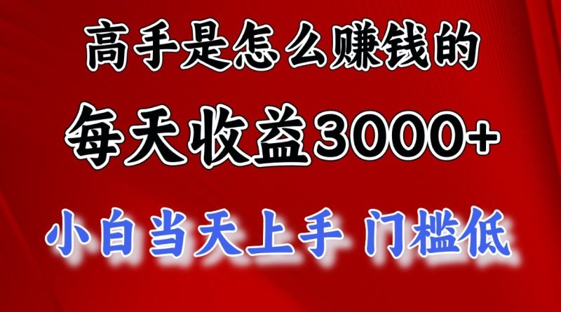 高手是怎么赚钱的,一天收益3000+,闷声发财项目,不是一般人能看懂的睿集资源栈-网赚项目-副业赚钱-互联网创业-资源整合睿集资源栈
