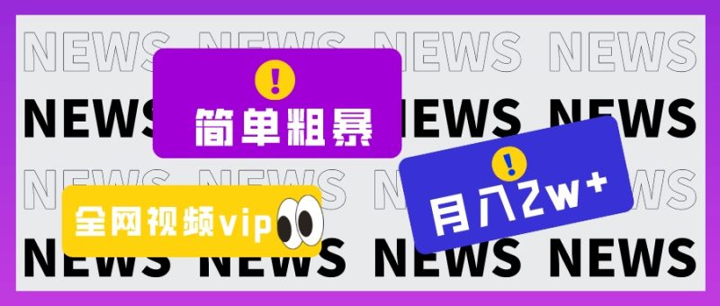 简单粗暴零成本,高回报,全网视频VIP掘金项目,月入2万+睿集资源栈-网赚项目-副业赚钱-互联网创业-资源整合睿集资源栈