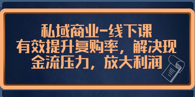 私域商业线下课，有效提升复购率，解决现金流压力，放大利润睿集资源栈-网赚项目-副业赚钱-互联网创业-资源整合睿集资源栈