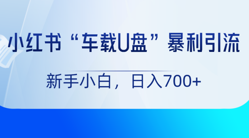 小红书“车载U盘”项目,暴利引流,新手小白轻松日入700+睿集资源栈-网赚项目-副业赚钱-互联网创业-资源整合睿集资源栈
