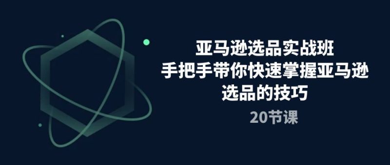 亚马逊选品实战班,手把手带你快速掌握亚马逊选品的技巧(20节课)睿集资源栈-网赚项目-副业赚钱-互联网创业-资源整合睿集资源栈