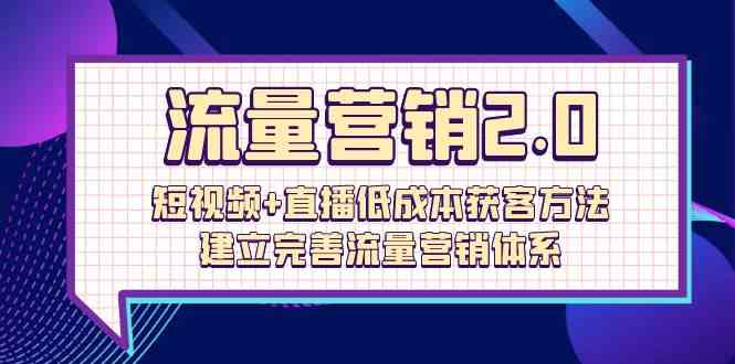 流量营销2.0：短视频+直播低成本获客方法，建立完善流量营销体系（72节）睿集资源栈-网赚项目-副业赚钱-互联网创业-资源整合睿集资源栈