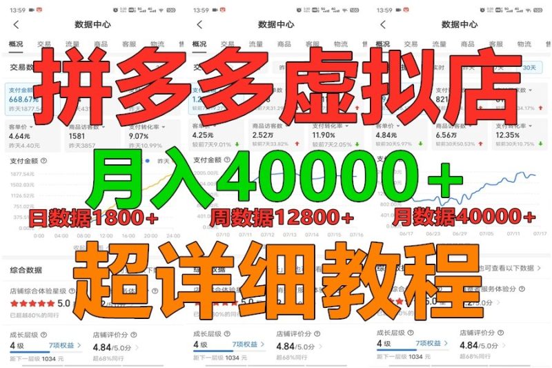 拼多多虚拟电商训练营月入40000+,全网最详细,你做你也行,暴利稳定长久睿集资源栈-网赚项目-副业赚钱-互联网创业-资源整合睿集资源栈