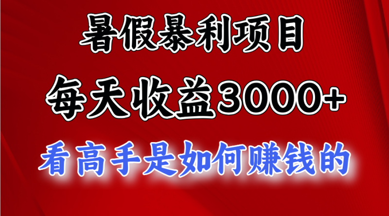 暑假暴力项目 1天收益3000+,视频号,快手,不露脸直播.次日结算睿集资源栈-网赚项目-副业赚钱-互联网创业-资源整合睿集资源栈