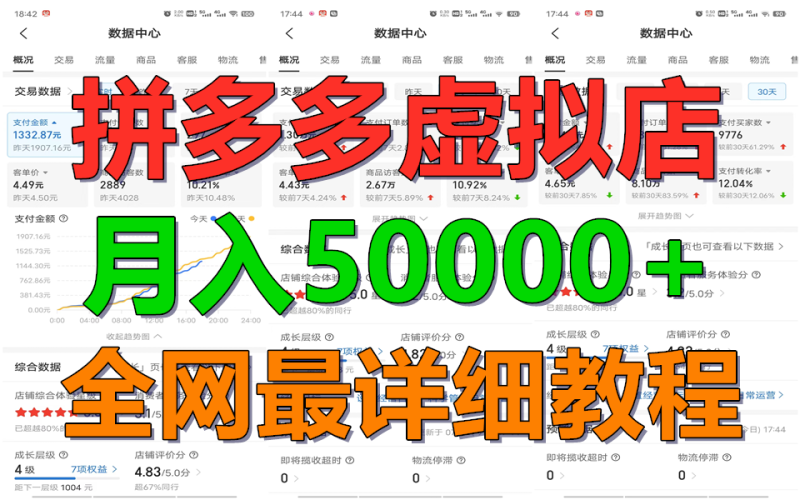 拼多多虚拟电商训练营月入50000+你也行,暴利稳定长久,副业首选睿集资源栈-网赚项目-副业赚钱-互联网创业-资源整合睿集资源栈