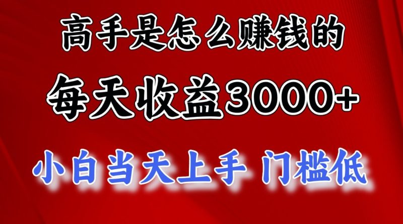高手是怎么赚钱的,1天收益3500+,一个月收益10万+,睿集资源栈-网赚项目-副业赚钱-互联网创业-资源整合睿集资源栈