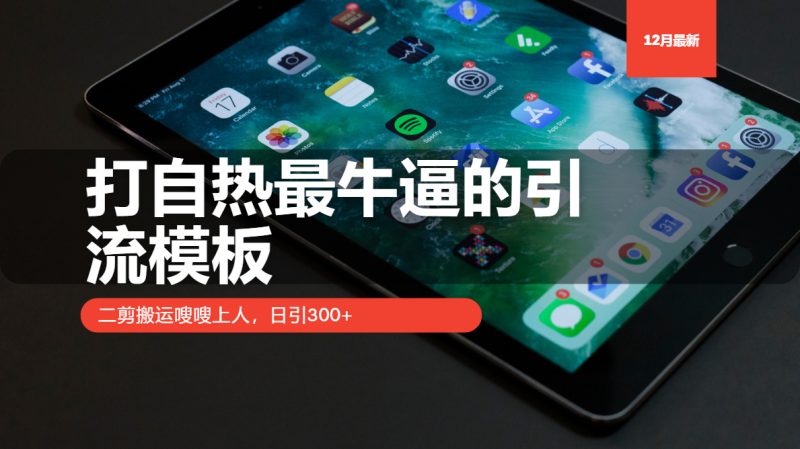 打自热最牛逼的引流模板,二剪搬运嗖嗖上人,日引300+睿集资源栈-网赚项目-副业赚钱-互联网创业-资源整合睿集资源栈