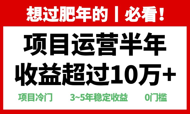 年前过肥年的必看的超冷门项目,半年收益超过10万+,睿集资源栈-网赚项目-副业赚钱-互联网创业-资源整合睿集资源栈
