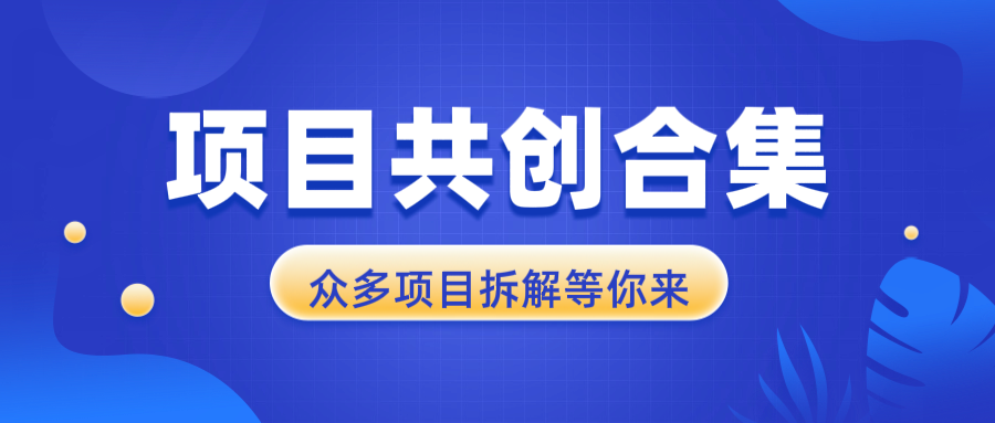 项目共创合集，从0-1全过程拆解，让你迅速找到适合自已的项目睿集资源栈-网赚项目-副业赚钱-互联网创业-资源整合睿集资源栈