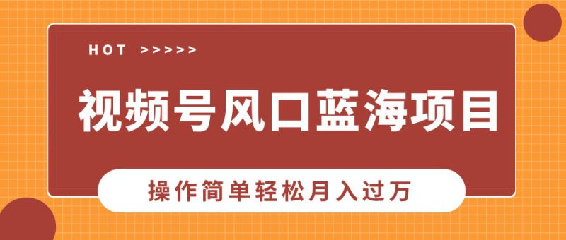 视频号风口蓝海项目,中老年人的流量密码,操作简单轻松月入过万睿集资源栈-网赚项目-副业赚钱-互联网创业-资源整合睿集资源栈